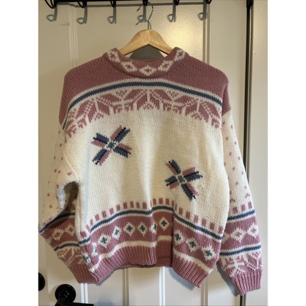 Vintage 80's 90's Brandon Sweater Turtleneck Cable Knit Ski medium‎